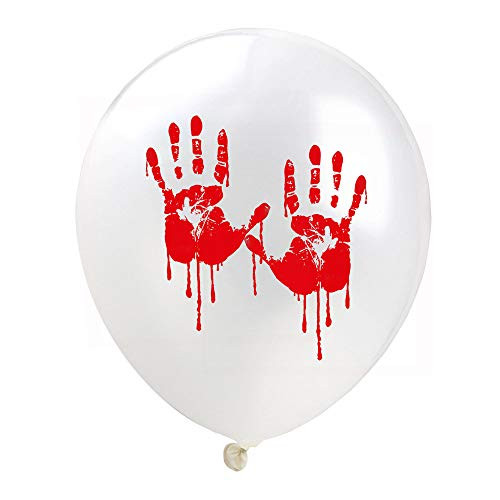 Halloween Blood Handprint Balloons Decorations 10pcs Set 12-inch Latex Halloween Balloon Horrible Bloody Foot Print Hand Print Latex Balloon Party Christmas Decoration