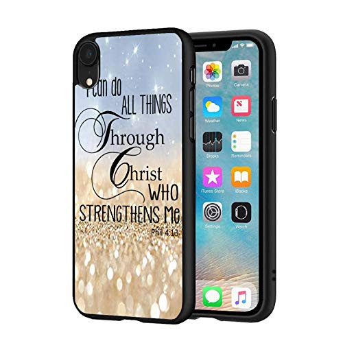 Compatible with iPhone XR Case  Soft Silicone TPU Bumper Case Microfiber Anti-Scratch Shockproof Full-Body Protective Cover for iPhone XR 6.1 Inch -2018-  Citation Bible Verse 4-13