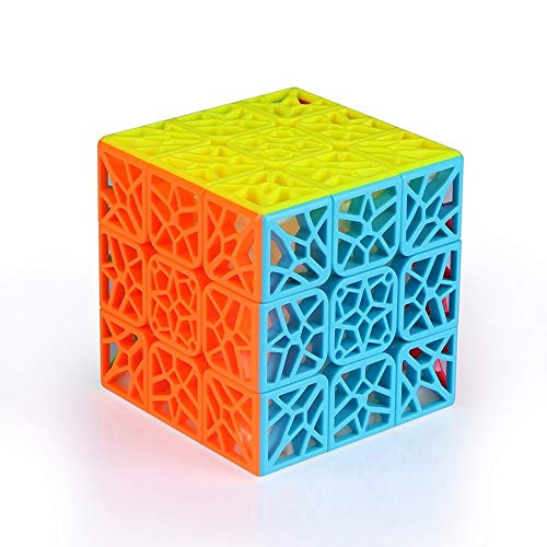 GLBS Creative 3x3x3 Hollow Pattern Magic Cube Beginner Racing Puzzle Cube Smooth Feel Entertainment Leisure Speed Cube ABS Plastic Puzzle Magic Toy for Kids
