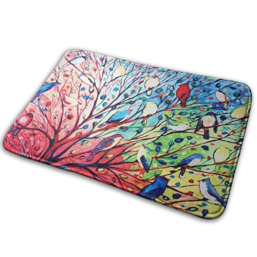 niBBuns Bath Mat Bird?Plush Bathroom Decor Mat with Non Slip Backing  29.5 inch X 17.5 inch