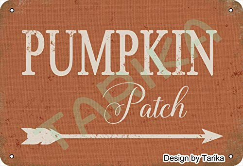 Pumpkin Patch 20X30 cm Tin Vintage Look Decoration Crafts Sign for Home Kitchen Bathroom Farm Garden Garage Inspirational Quotes Wall Decor