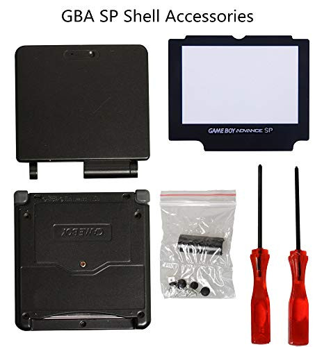 Full Parts Housing Shell Pack Replacement for Nintendo GBA SP Gameboy Advance SP -Black-