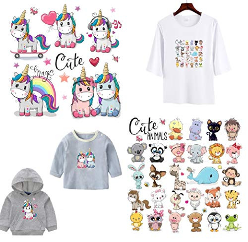 Cartoon Patches Iron on Patches Heat Transfer Clothes Patches Stickers for Clothes DIY Decoration T-Shirt Dresses Appliques 2 Pack