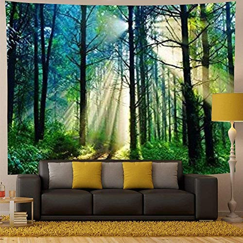 Psychedelic Forest Tapestry Morning Green Trees Woodland Grasses Nature Sunlight Wall Tapestry Green Tapestry For Bedroom Living Room Dorm Decor. 78x58Inch Psychedelic Forest Tapestry Morning Green Trees Woodland Grasses Nature Sunlight Wall Tapestry Green Tapestry For Bedroom Living Room Dorm Decor. 78x58Inch