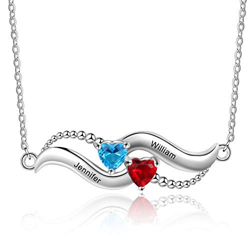 Personalized Love Heart Pendant Necklaces for Women Silver-tone Name Necklace with 5A Cubic Zirconia Birthstone Jewelry Gifts Birthday Gifts for Women Mom Wife Girls Sisters Her -Design 11- Personalized Love Heart Pendant Necklaces for Women Silver-tone Name Necklace with 5A Cubic Zirconia Birthstone Jewelry Gifts Birthday Gifts for Women Mom Wife Girls Sisters Her -Design 11-
