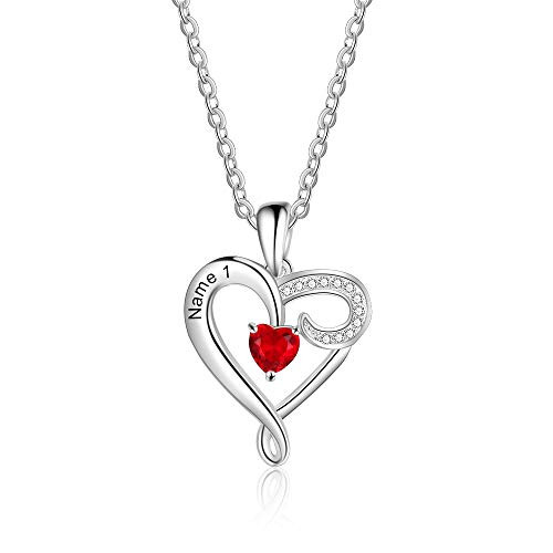 Personalized Love Heart Pendant Necklaces for Women Silver-tone Name Necklace with 5A Cubic Zirconia Birthstone Jewelry Gifts Birthday Gifts for Women Mom Wife Girls Sisters Her -Design 10- Personalized Love Heart Pendant Necklaces for Women Silver-tone Name Necklace with 5A Cubic Zirconia Birthstone Jewelry Gifts Birthday Gifts for Women Mom Wife Girls Sisters Her -Design 10-