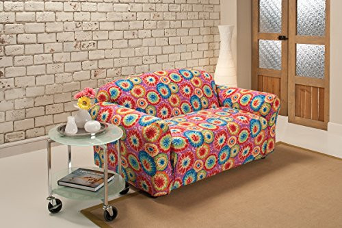 Madison Stretch Jersey Tie Dye Loveseat Slipcover, Geometric