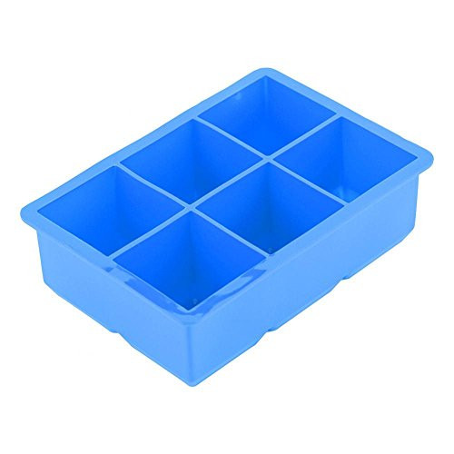 6-grid Ice Cube Maker  Silicone Ice Mold Ice Cube Trays for Freezer-Blue-