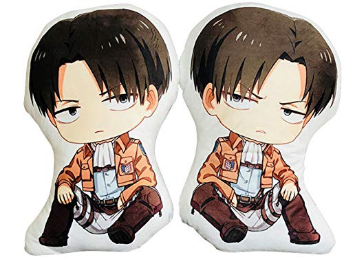 Adonis Pigou Anime Attack on Titan Levi Ackerman Plush Pillow Stuffed Cushion Doll Toy 17.7 inch