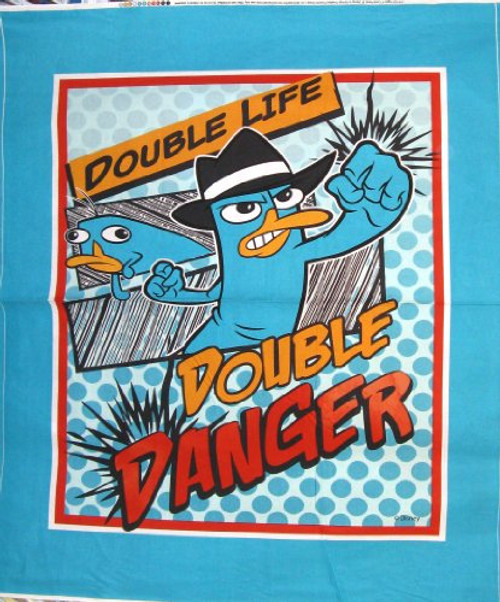 Disney Phineas and Ferb Platypus Perry Agent P Comic Cotton Fabric by The Panel Disney Phineas and Ferb Platypus Perry Agent P Comic Cotton Fabric by The Panel