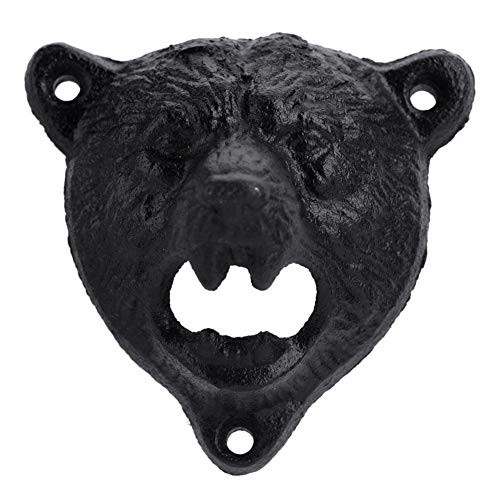 Iron Opener Black Bear Shape Cast Iron Opener Wall Mounted Beer Soda Glass Bottle Cap Opener Bottle Openning Tools For Kitchen Bar Restaurant