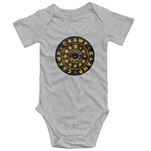 3D Print Funny Comfy Custom Micro-Elastic Caamp Music Infant Cotton Short Sleeve Baby Bodysuits Onesies Rompers for Baby Boys Gray 0-3 Months