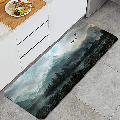 VAMIX Landscapes_Elder_Scrolls_Skyrim_Fantasy_Dragons_Flight_Mountains_Sky_Clouds Anti Fatigue Kitchen Mat Comfort Floor Mats Non-Slip Oil Stain Resistant Easy to Clean Kitchen Rug VAMIX Landscapes_Elder_Scrolls_Skyrim_Fantasy_Dragons_Flight_Mountains_Sky_Clouds Anti Fatigue Kitchen Mat Comfort Floor Mats Non-Slip Oil Stain Resistant Easy to Clean Kitchen Rug