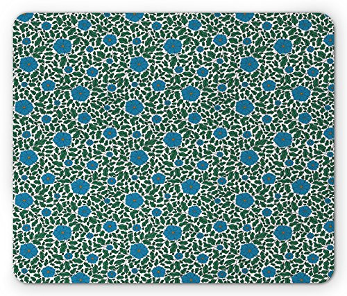 Lunarable Floral Mouse Pad Messy Blue Morning Glory Flowers Among Lobed Leaves Spring Garden Standard Size Rectangle Non-Slip Rubber Mousepad Cobalt Blue and Forrest Green Lunarable Floral Mouse Pad Messy Blue Morning Glory Flowers Among Lobed Leaves Spring Garden Standard Size Rectangle Non-Slip Rubber Mousepad Cobalt Blue and Forrest Green