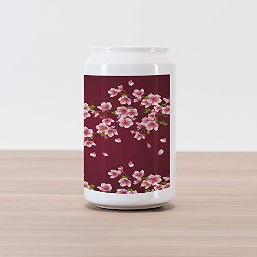 Lunarable Maroon Cola Can Shape Piggy Bank  Japanese Sakura Tree Branches in Full Blossom Scattered Petals Spring  Ceramic Cola Shaped Coin Box Money Bank for Cash Saving  Pink Maroon Green Lunarable Maroon Cola Can Shape Piggy Bank  Japanese Sakura Tree Branches in Full Blossom Scattered Petals Spring  Ceramic Cola Shaped Coin Box Money Bank for Cash Saving  Pink Maroon Green