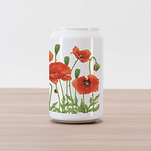 Lunarable Flower Cola Can Shape Piggy Bank Spring Wild Flower Poppy Ladybug Leaf Springtime Garden Nature Backyard Print Ceramic Cola Shaped Coin Box Money Bank for Cash Saving Orange Green Lunarable Flower Cola Can Shape Piggy Bank Spring Wild Flower Poppy Ladybug Leaf Springtime Garden Nature Backyard Print Ceramic Cola Shaped Coin Box Money Bank for Cash Saving Orange Green