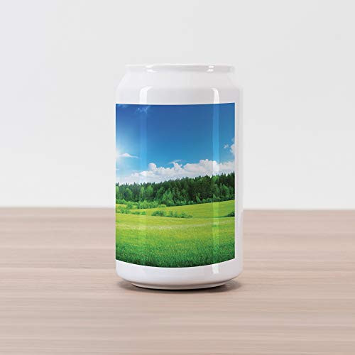 Lunarable Landscape Cola Can Shape Piggy Bank Landscape of Field and Forest Spring with Horizon in The Sky Grass Rural Heaven Ceramic Cola Shaped Coin Box Money Bank for Cash Saving Green Blue Lunarable Landscape Cola Can Shape Piggy Bank Landscape of Field and Forest Spring with Horizon in The Sky Grass Rural Heaven Ceramic Cola Shaped Coin Box Money Bank for Cash Saving Green Blue