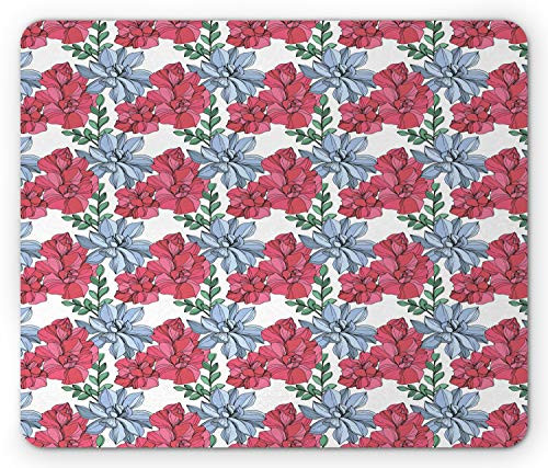 Lunarable Floral Mouse Pad Repetitive Spring Leaves Elements Succulent and Flowers on Plain Backdrop Rectangle Non-Slip Rubber Mousepad Standard Size White and Multicolor Lunarable Floral Mouse Pad Repetitive Spring Leaves Elements Succulent and Flowers on Plain Backdrop Rectangle Non-Slip Rubber Mousepad Standard Size White and Multicolor