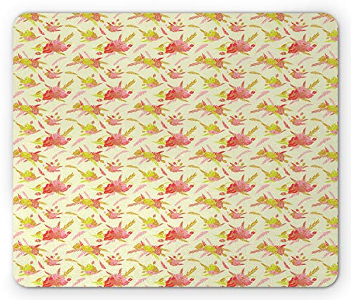Lunarable Floral Mouse Pad Colorful Illustration of Poppy Flowers and Leaves in Spring Tones Rectangle Non-Slip Rubber Mousepad Standard Size Pale Yellow and Multicolor Lunarable Floral Mouse Pad Colorful Illustration of Poppy Flowers and Leaves in Spring Tones Rectangle Non-Slip Rubber Mousepad Standard Size Pale Yellow and Multicolor