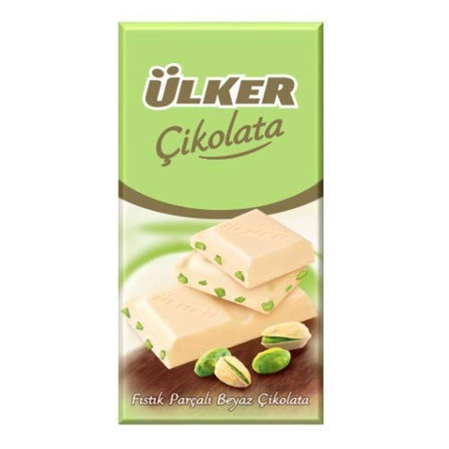 Ulker White Chocolate With Pistachios 77 Gr - 2.72 Oz - 6 Pack