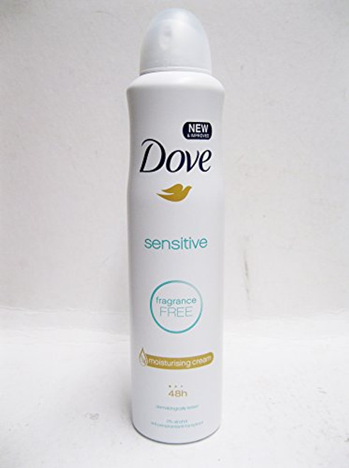 New and Improved Dove Sensitive 48hr Protection Deodorant Spray 250ml 8.5oz -Pack of 2- New and Improved Dove Sensitive 48hr Protection Deodorant Spray 250ml 8.5oz -Pack of 2-