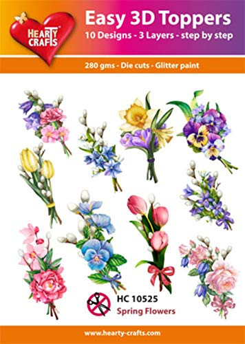 Easy 3D Toppers Spring Flowers  Paper  Multicoloured  17 x 10 x 1 cm