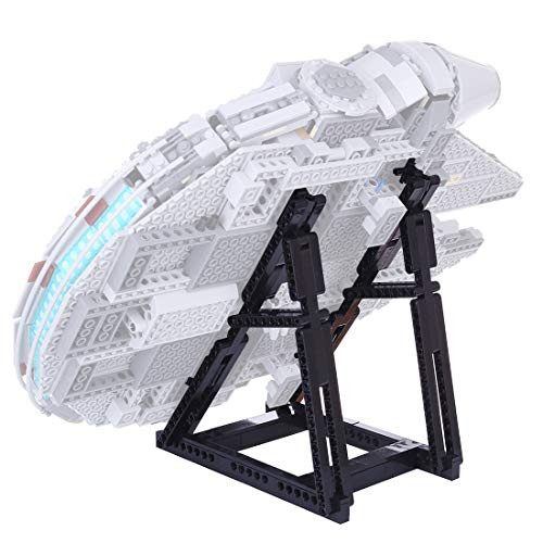 Haoun Vertical Display Stand for Millennium Falcon Building Blocks Model  MOC Building Kit Blocks Bricks Accessories Compatible with Lego 75257   Lego 75212  No Lego Set