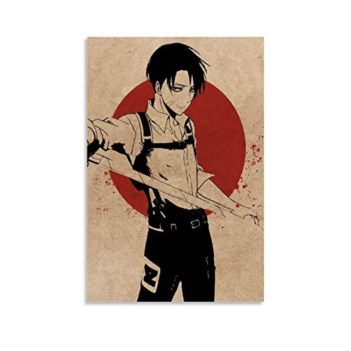 YINGM Anime Poster Attack On Titan Levi Ackerman 4 Poster Decorative Painting Canvas Wall Art Living Room Posters Bedroom Painting 12x18inch-30x45cm-