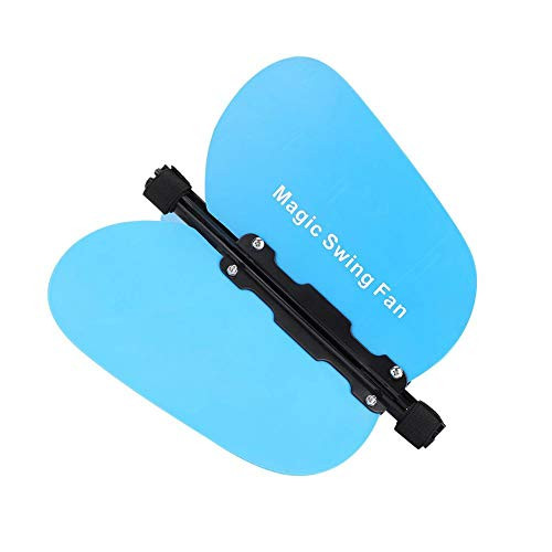 Golf Training Aid Removable Pinwheel Swing Power Fan Trainer Pinwheel Swing Fan for Beginner-Blue-