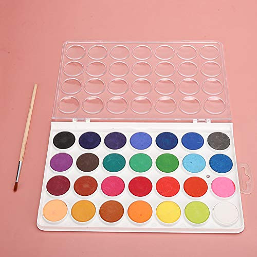 ?????? ?????? ?????? ?????? Watercolor Pigment Set  Solid Watercolor Pigment  with 1pc Painting Brush Removable Cover for Student Beginner-28 Colors-