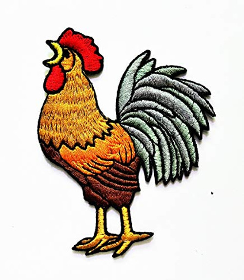 Nipitshop Patches Rooster cockerel Cock Chicken Bird Cartoon Iron On Patches Cartoon Embroidery 222 Badges for Sewing Kids Clothing