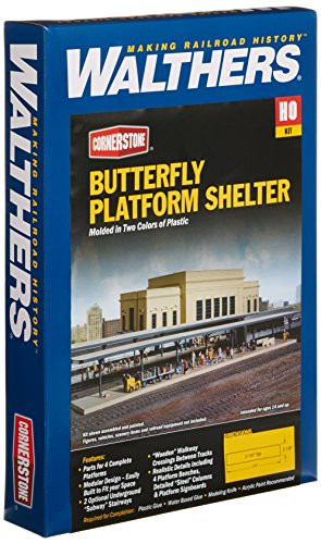 Walthers Cornerstone Series Kit HO Scale Butterfly-Style Station Platform Shelters