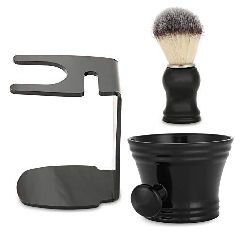 3 IN 1 Shaving Brush Set With Brush Stand Soap Bowl Men Shaving Kit Tool Shaving Kit for Men Brush Holder Soap Bowl Mug Badger Hair Beard Brush
