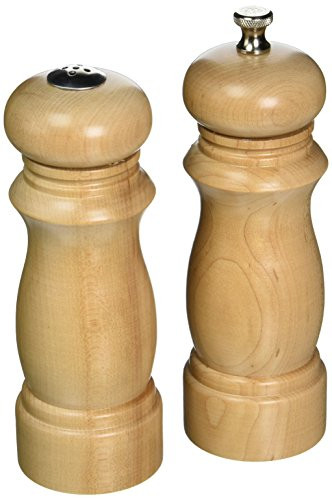 Chef Specialties 6" Salem Pepper Mill and Salt Shaker Set, Natural