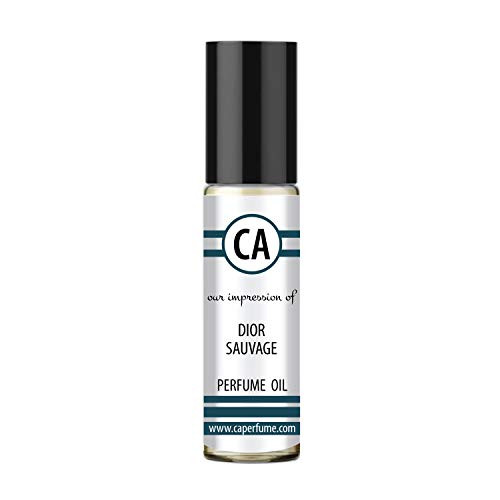 CA Perfume Impression of Sauvage for Man Fragrance Body Oils Alcohol-Free Essential Aromatherapy Sample Travel Size Roll-On 0.3 Fl Oz 10 ml