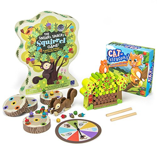 Sneaky Snacky Squirrel Game and Cat-tastrophe! Family Board Games Bundle by Educational Insights and Imagination Generation