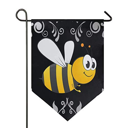 LONK Garden Flag Bumble Bee Yard Banner Double Side Print 28 x 40  and  12 x 18.5 Inch
