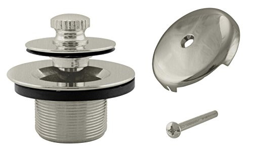 Westbrass Twist & Close Tub Trim Set with One-Hole Overflow Faceplate, Satin Nickel, D94-07 Westbrass Twist & Close Tub Trim Set with One-Hole Overflow Faceplate, Satin Nickel, D94-07