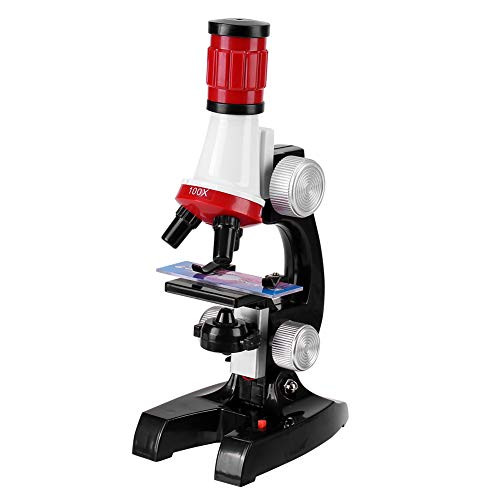 FEBT Science Kits for Kids Beginner Microscope Kit with LED 100X 400X and 1200X  Kids Microscope Educational Toy  Home School Science Teaching Biological Monocular Microscope