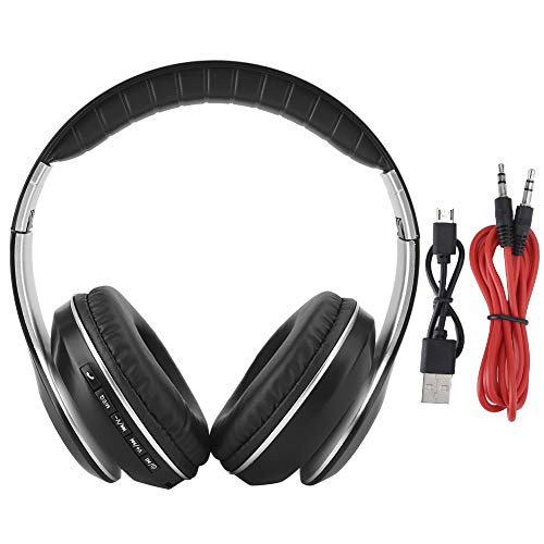 Cuifati V33 Folding Portable Music Game Headset  Subwoofer Stereo Bluetooth 5.0 Headphone  Adjustable Head?Mounted Gaming Headset with enveloping Earmuffs-Black-