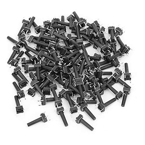 100Pcs Momentary Tactile Button Switch  6 x 6 x 17mm Tactile Push Button Switch Micro Momentary Tact Assortment Kit  DC12V 50mA