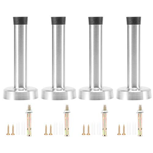 Fdit 4pcs Set Door Stopper  Magnetic Door Stop  Magnetic Door Catch  Stainless Steel Door Stop Holder Catch with Hardware Screws Safety Accessory