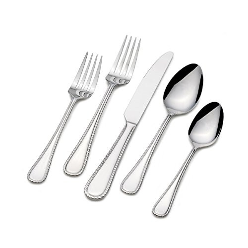 International Silver 5159009 Adventure 51-Piece Stainless Steel Flatware Set with Serving Utensils and Extra Teaspoons, Service for 8