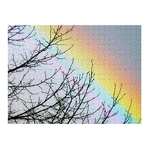 Daytime Spring - 500 Piece Wooden Jigsaw Puzzle  Multi  Perfect for Kids and Adults Intellectual Game Learning Education Decompression Toys  15x19.6Inch