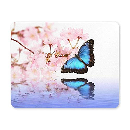 BGLKCS Gaming Mouse pad Mouse Pad Spring Blossoms with Butterfly Computer Mouse Pad Rubber Mouse Mat