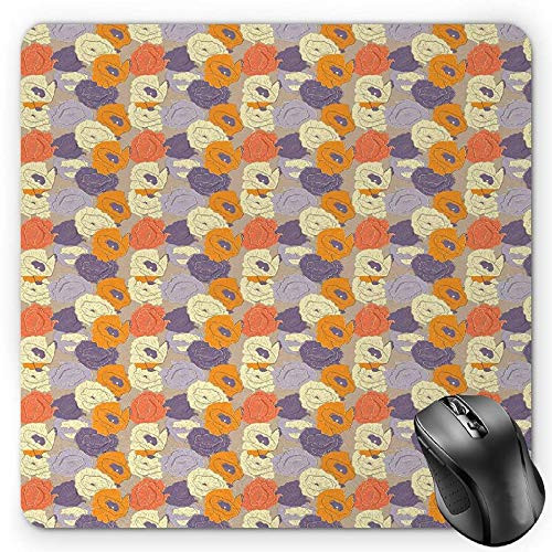 BGLKCS Floral Mouse Pad  Retro Style Poppy Blossoms in Tender Spring Nature Inspired Pattern  Standard Size Rectangle Non-Slip Rubber Mousepad  Multicolor BGLKCS Floral Mouse Pad  Retro Style Poppy Blossoms in Tender Spring Nature Inspired Pattern  Standard Size Rectangle Non-Slip Rubber Mousepad  Multicolor