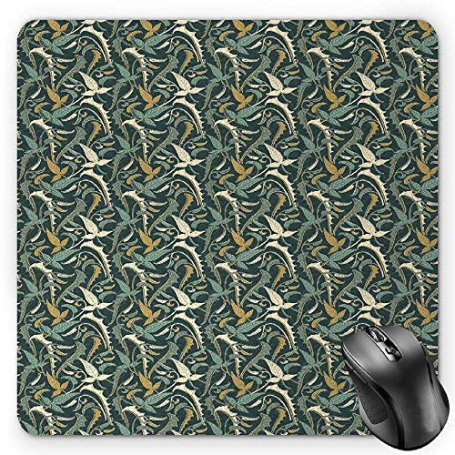 BGLKCS Leaves Mouse Pad  Foliage Pattern with Spring Season Theme Illustration Botanical Gentle Composition  Standard Size Rectangle Non-Slip Rubber Mousepad  Multicolor