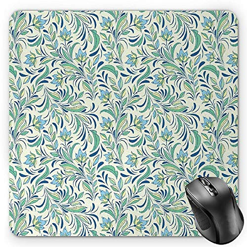 BGLKCS Flower Mouse Pad  Soft Toned Spring Revival Seasonal Petals Bitter Gourd Blooms Foliage Illustration  Standard Size Rectangle Non-Slip Rubber Mousepad  Multicolor