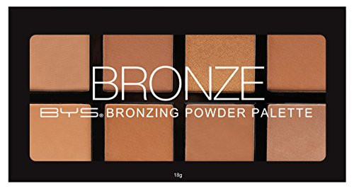 BYS Bronzing Powder Palette - 8 Color Shades - Bronze  Contour  Sculpt  Highlight Makeup Set  Matte  and  Shimmer Finish