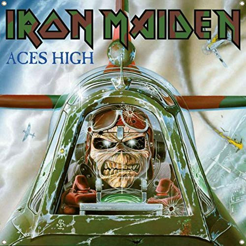 Daoops IRON MAIDEN flag Aces High BANNER HUGE 4X4 Ft Fabric Poster